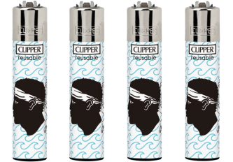 B.48 briquets CLIPPER large CP11 tête maure + vague