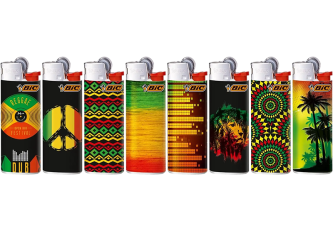 B.50 briquets mini BIC J25 REGGAE