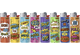B.50 briquets BIC GM J26 DON’T WORRY BE ANGRY