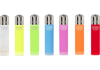 B.48 briquets CLIPPER large unis transparent