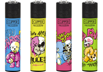 B.48 briquets CLIPPER large BEAR SKULLS