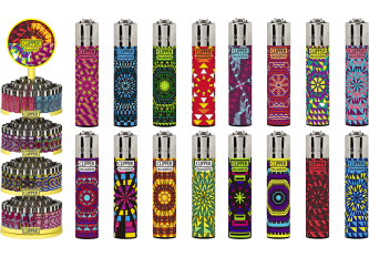 C.192 briquets CLIPPER large CP11 KALEIDOSCOPE