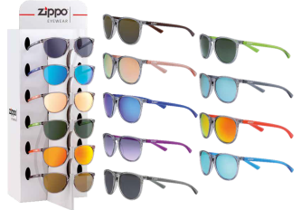 Display 9 lunettes solaires ZIPPO
