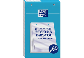 Bloc 60 Fiches BRISTOL125x200mm perforées