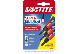 Blister tube 3x1gr COLLE SUPER GLUE3