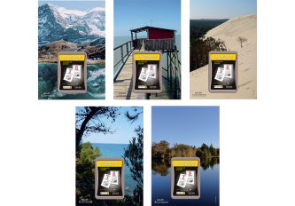 Calendrier bloc sur carte décor paysage