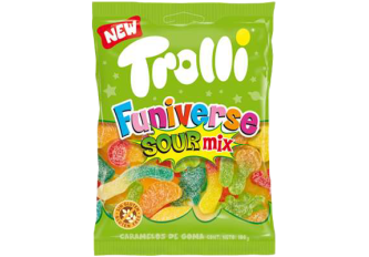 C.12 sachets 100gr TROLLI FUNIVERS MIX