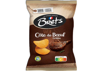 C.10 sachets de chips BRETS  125gr Côte de boeuf