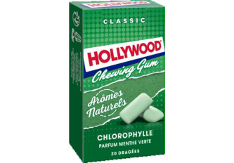 Chewing-gum Fraise, Hollywood (Etui de 11 tablettes)