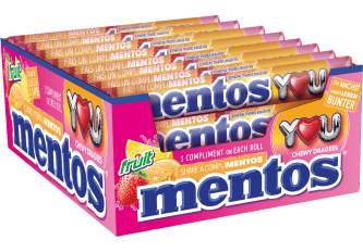 B.40 rouleaux MENTOS fruits