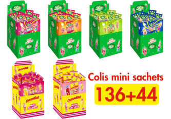 Colis 180 mini sachets LUTTI + CARAMBAR 136+44