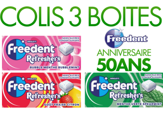 Colis 3 boites FREEDENT REFRESHERS
