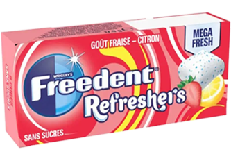 B.24 étuis FREEDENT REFRESHERS Fraise /Citron