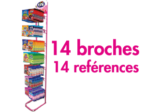 Présentoir FINI 14 broches + 504 sachets 90gr