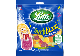 B.16 sachets LUTTI SURFIZZ FRUITS 100gr