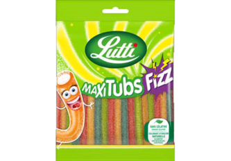B.18 sachets LUTTI MAXI TUBS FIZZ 100gr