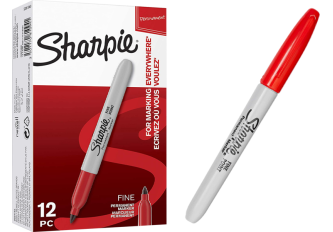 B.12 marqueurs SHARPIE rouge