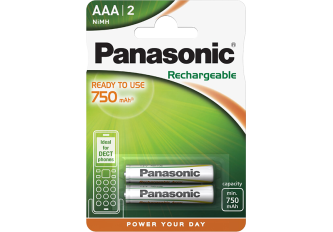 Blister 2 accus AAA - LR03 750mAh