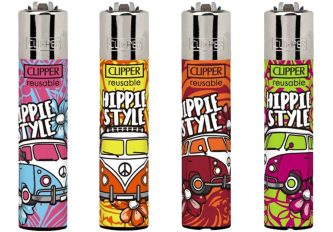 B.48 briquets CLIPPER large HIPPIE VAN
