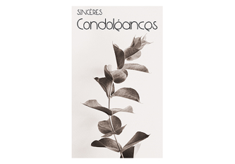 Carnet condoléance PM FEUILLE GRISE