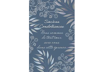 Carnet condoléance PM TEXTE+FEUILLES