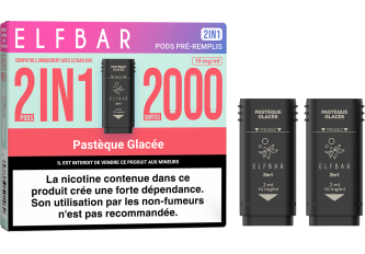 Lot 10 packs de 2 pods 2en1 Pastèque glacée 10mg