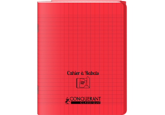 P.10 cahiers à rabat 17x22 GC PP rouge