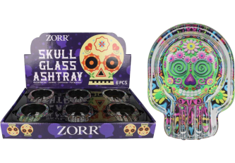 B.6 cendriers verres SKULL ASS