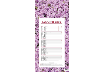 Calendrier bloc mensuel 16x33cm FLEURS