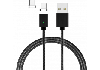 Câble nylon ELEGANCE USB noir