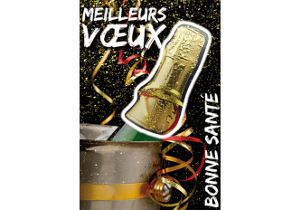 Carnet Bonne Année Bouteille champagne