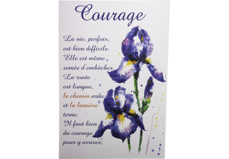 Carnet condoléance GM violette 3 volets courage