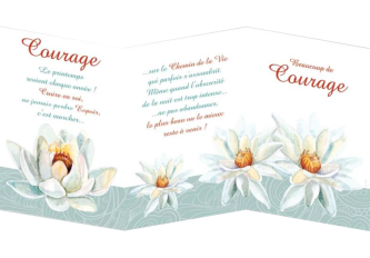 Carnet condoléance 3 volets fleurs COURAGE