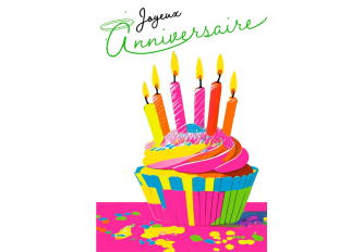 Carnet anniversaire CUP CAKE FLUO