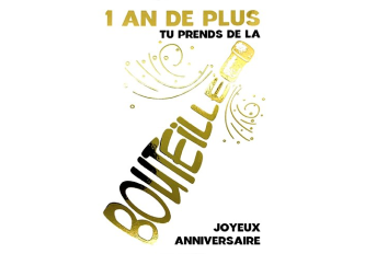 Carnet anniversaire BOUTEILLE OR