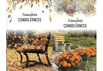 Carnet condoléance pm BANC + FEUILLES