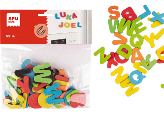Sachets 52 lettres aimantées mousse