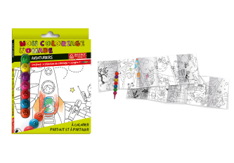 Lot 2 coloriages+crayon aventure
