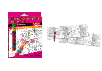 Lot 2 coloriages+crayons féeriques
