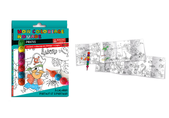 Lot 2 coloriages+crayon pirates