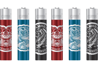 P.12 briquets métal CLIPPER SAMURAI