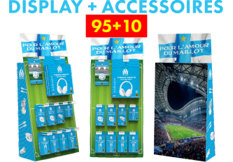 Présentoir comptoir accessoires "OM" 95+10