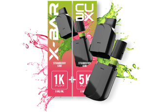 Lot 5 recharges CUB-X de 2 pods Fraise Kiwi  0mg