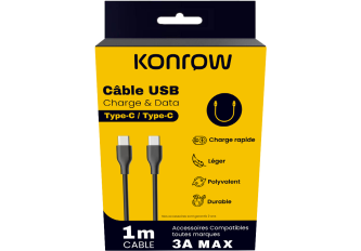 Câble Type-C / Type-C 1m KONROW