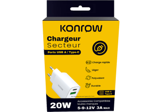 Chargeur allume cigare 1x USB / 1x USB-C - 5/9/12/15/20V 65W