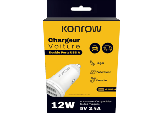 Chargeur voiture 2x Port USB KONROW