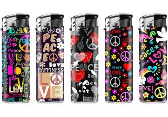 B.50 briquets PIEZO LUX HIPPIE 50S