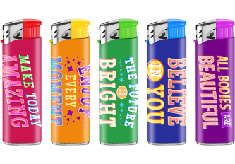 B.50 briquets PIEZO LUX SLOGANS