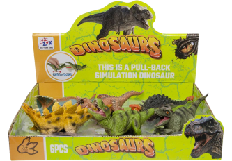 Présentoir 6 dinosaures Pull Back