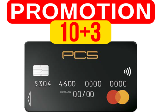 Promo carte PCS Mastercard 10+3
